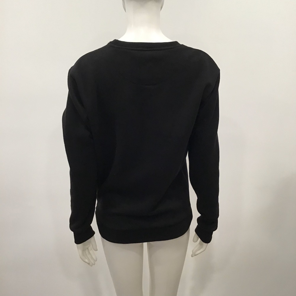 Denim & Flower Sweatshirt Womens Small Black Red Savage Santa Christmas Graphic - Picture 3 of 12